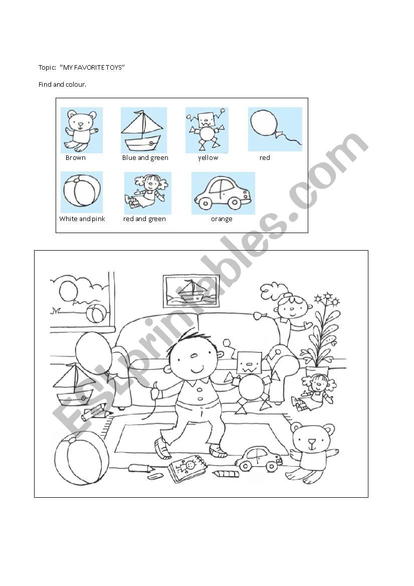 my favourite toys worksheet