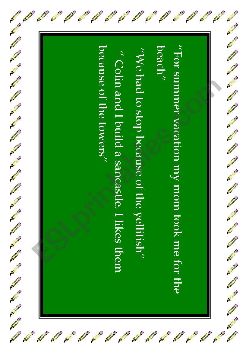 correct the mistakes worksheet