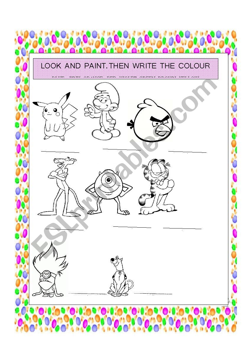 COLOURS worksheet