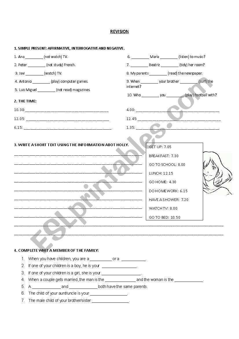 Revision worksheet