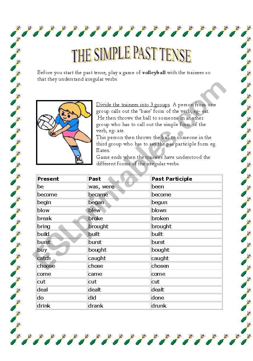 THE SIMPLE PAST TENSE worksheet