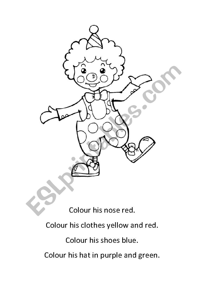 Read and colour worksheet