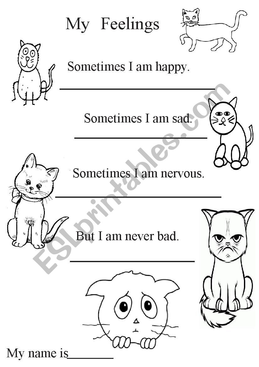 My Feelings Book worksheet