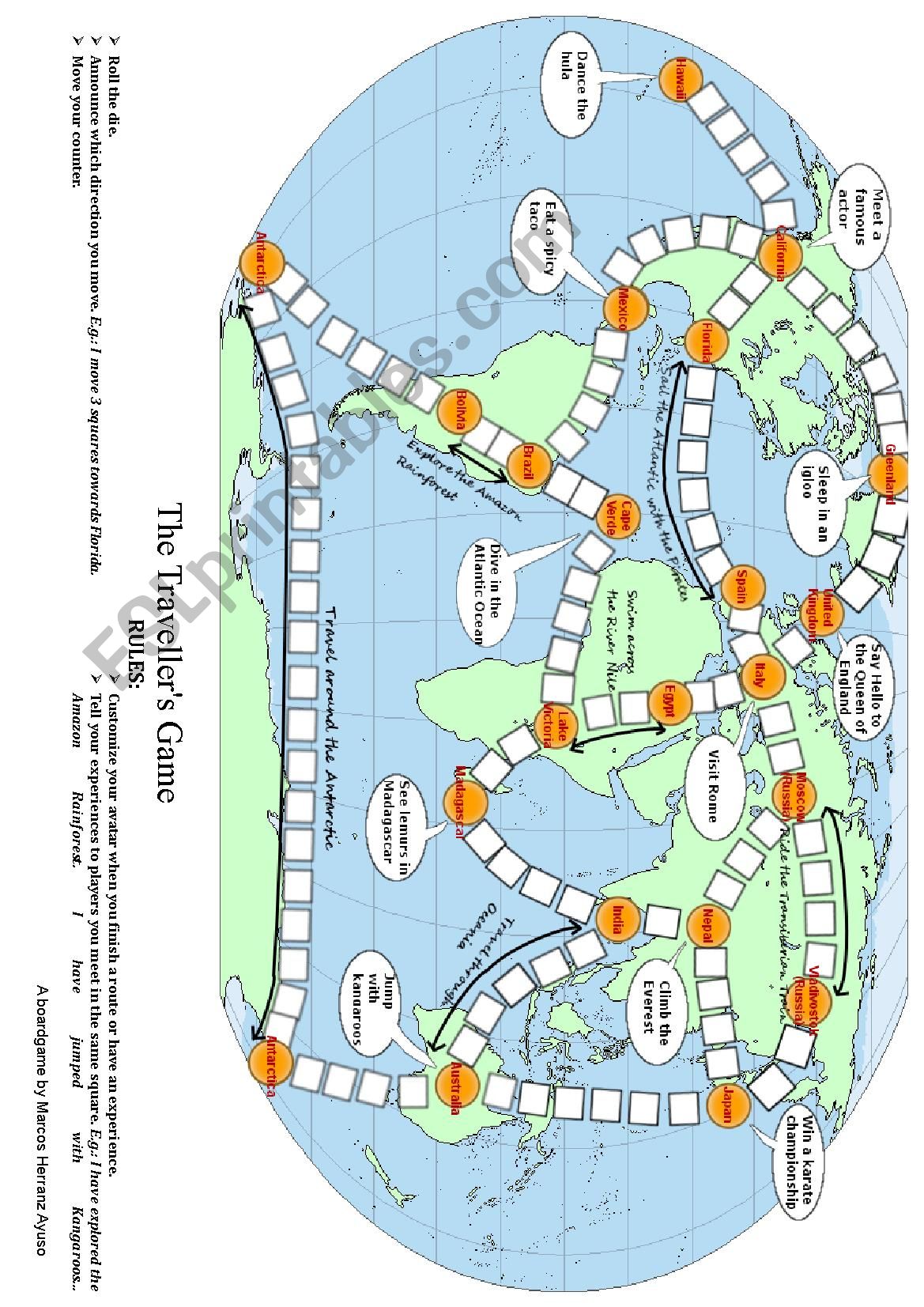 The Travellers Game worksheet