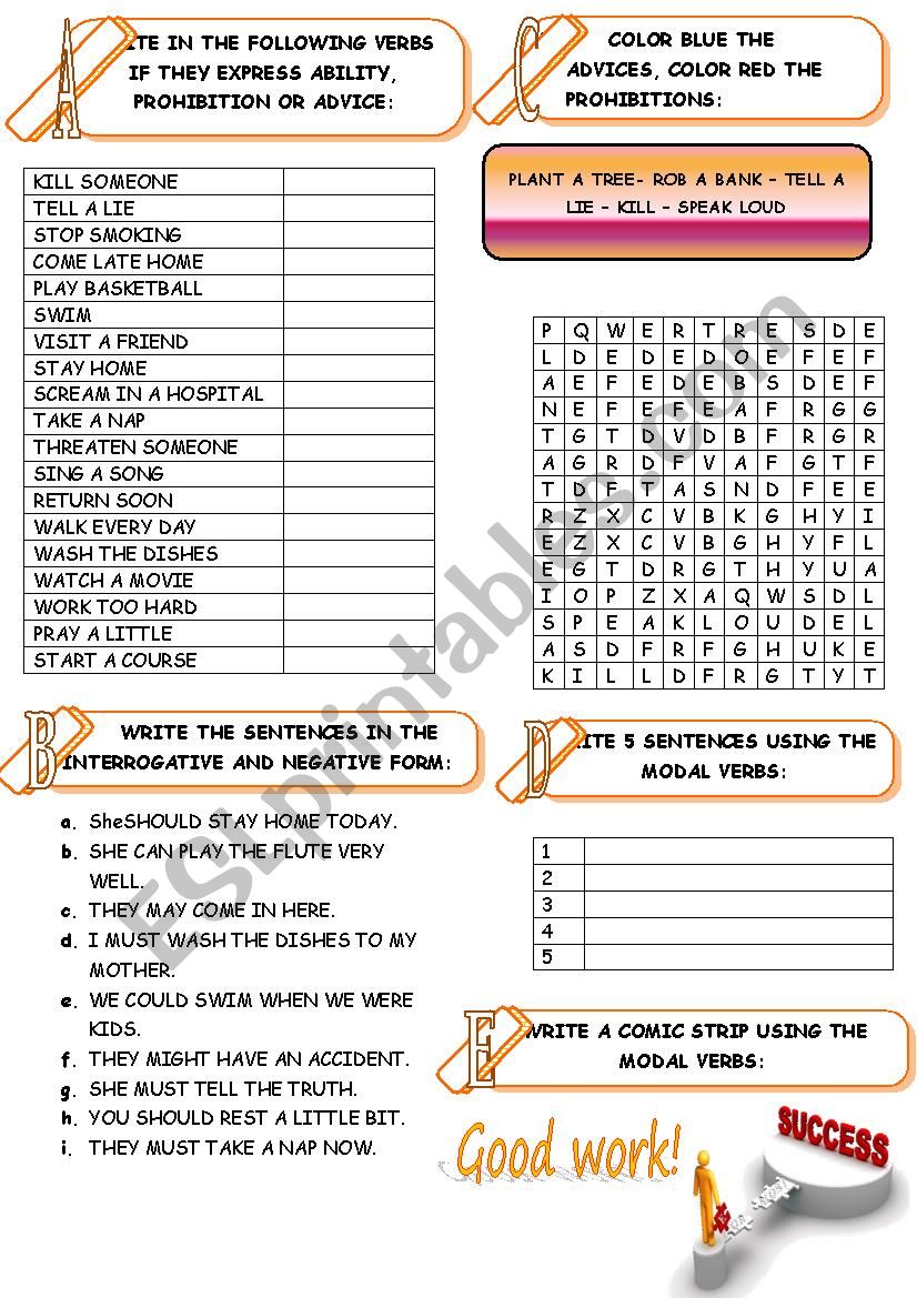 MODAL VERBS worksheet