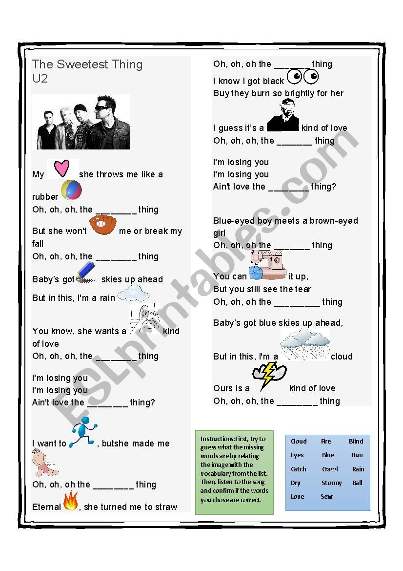 Superlative song worksheet