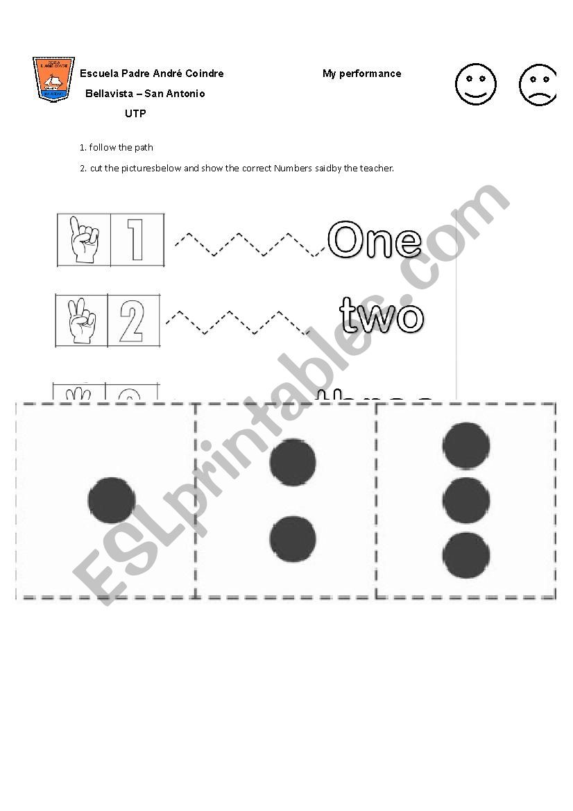 numbers from 1 to 3 worksheet