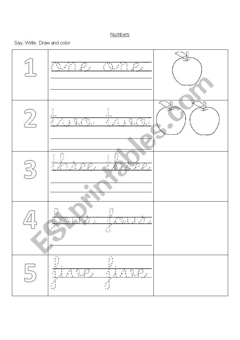 Practice numbers and count worksheet