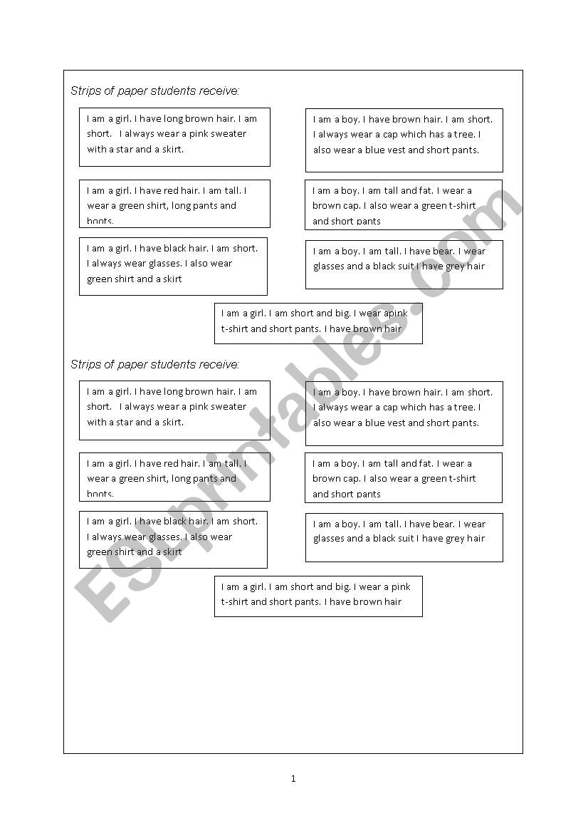 Read and paste - Reading task worksheet