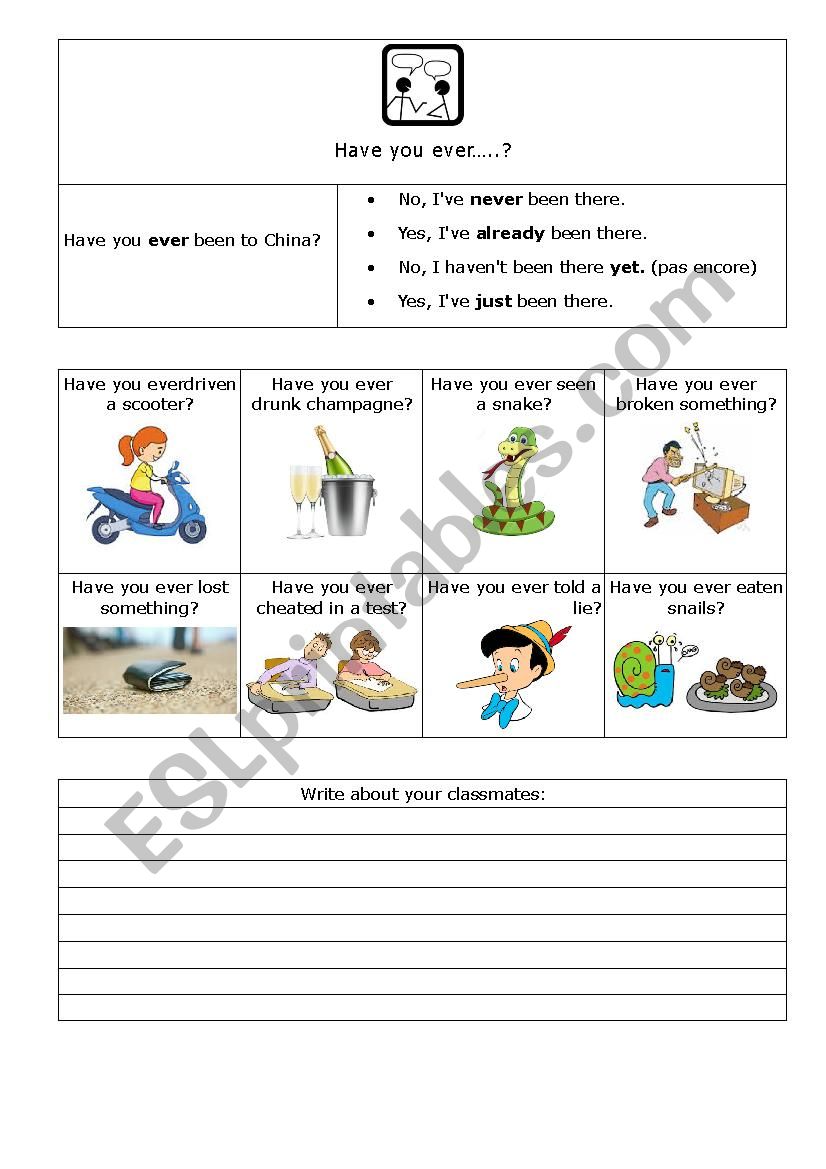 Have you ever...? worksheet