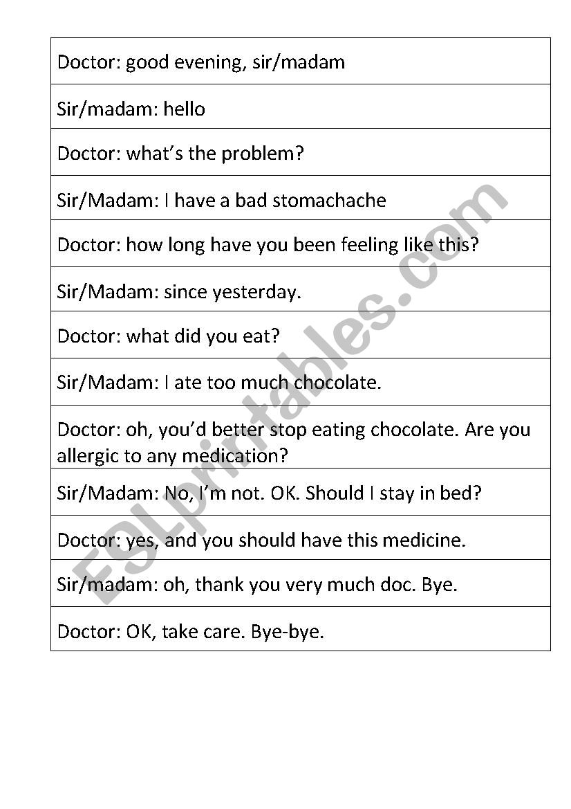 Dialogue worksheet