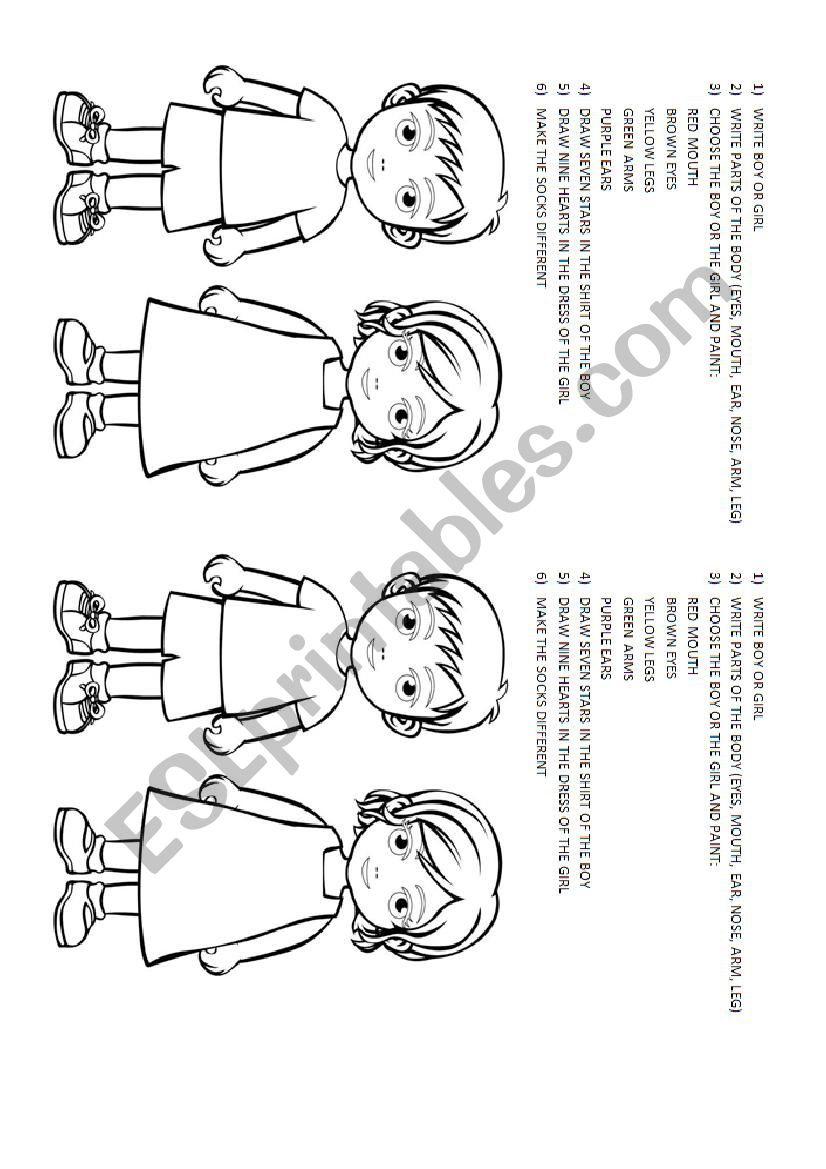 Kinder exercise worksheet