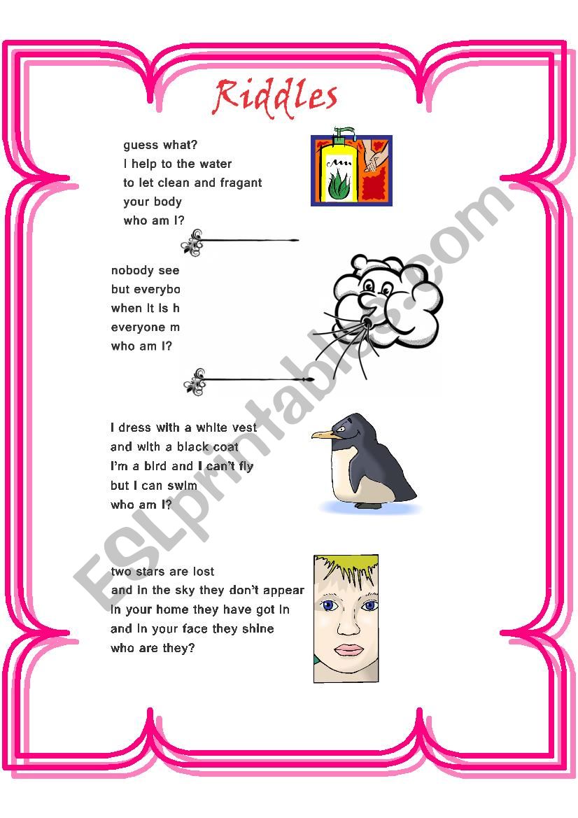 Riddles worksheet