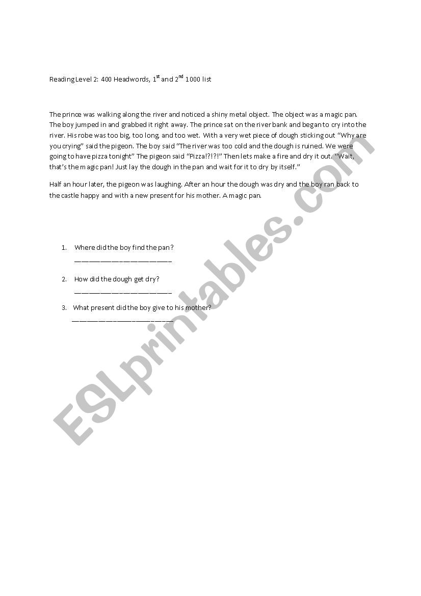 Leveled Reader worksheet