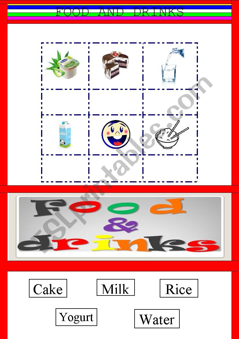 Food and drinks  worksheet