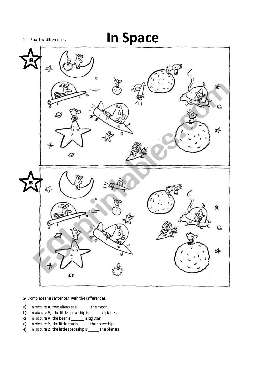 In Space worksheet