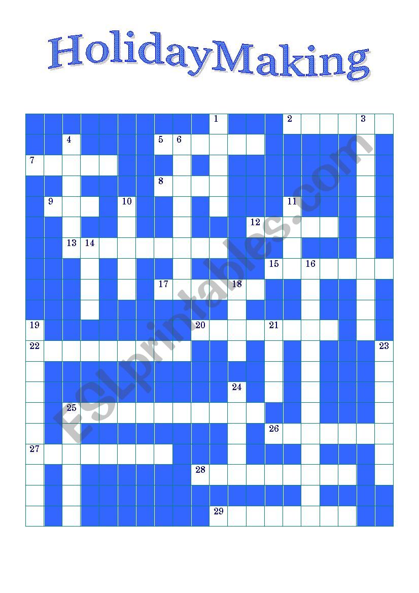 Holiday Making Crossword Puzzle