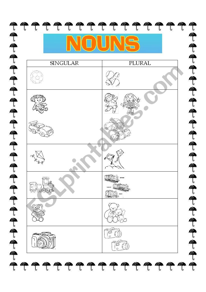 Plurals worksheet