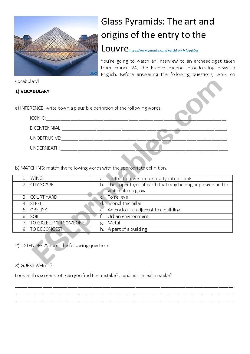 Louvre Museum worksheet