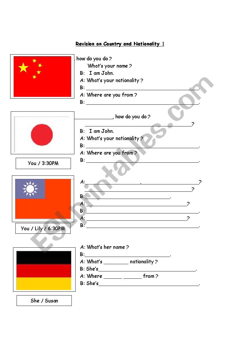 Revision on Country and Nationality 1