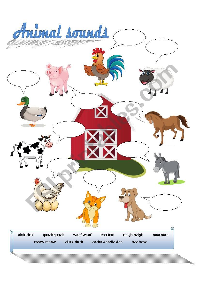 Farm Animals Sounds - ESL worksheet by cachua_lively