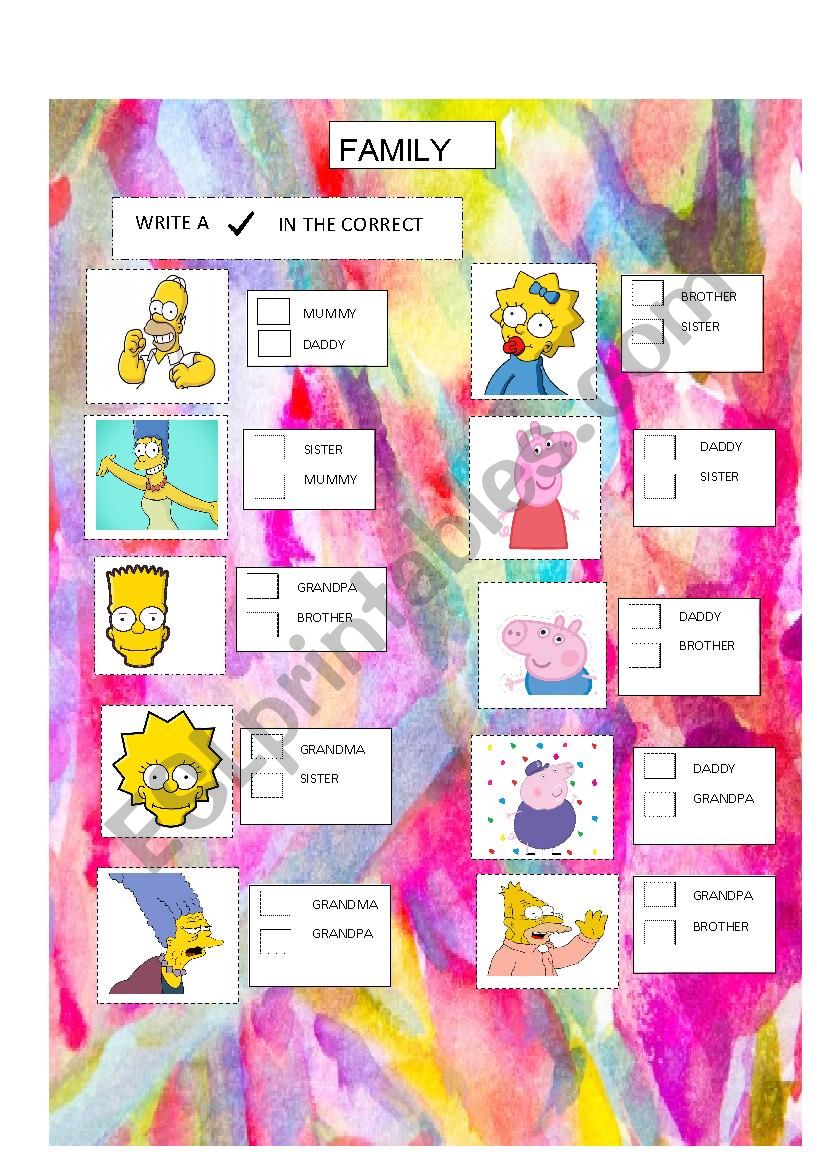 FAMILY worksheet