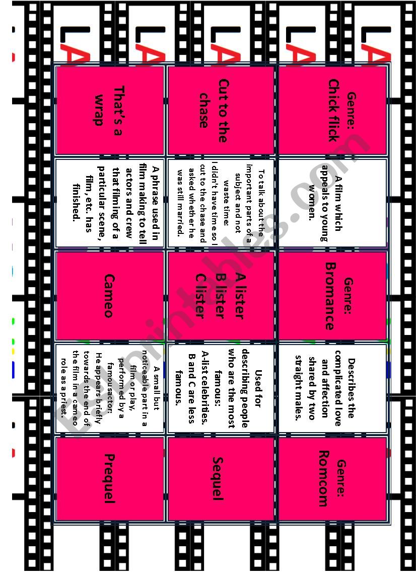 FILMS AND MOVIES Vocabulary for IELTS Advanced- C1 Miniflashcards n Quiz 7/14