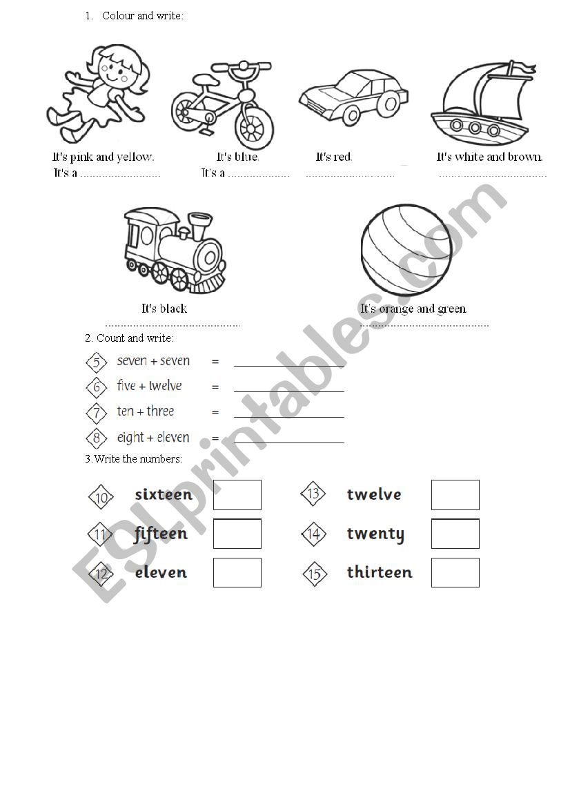 TOYS worksheet