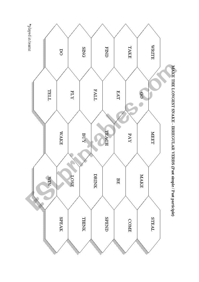 Irregular verbs_game worksheet