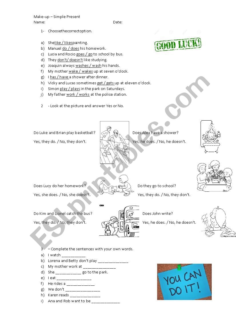 Simple Present worksheet