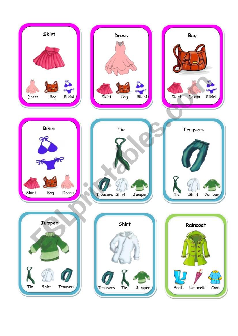 Quartet Clothes 1 worksheet