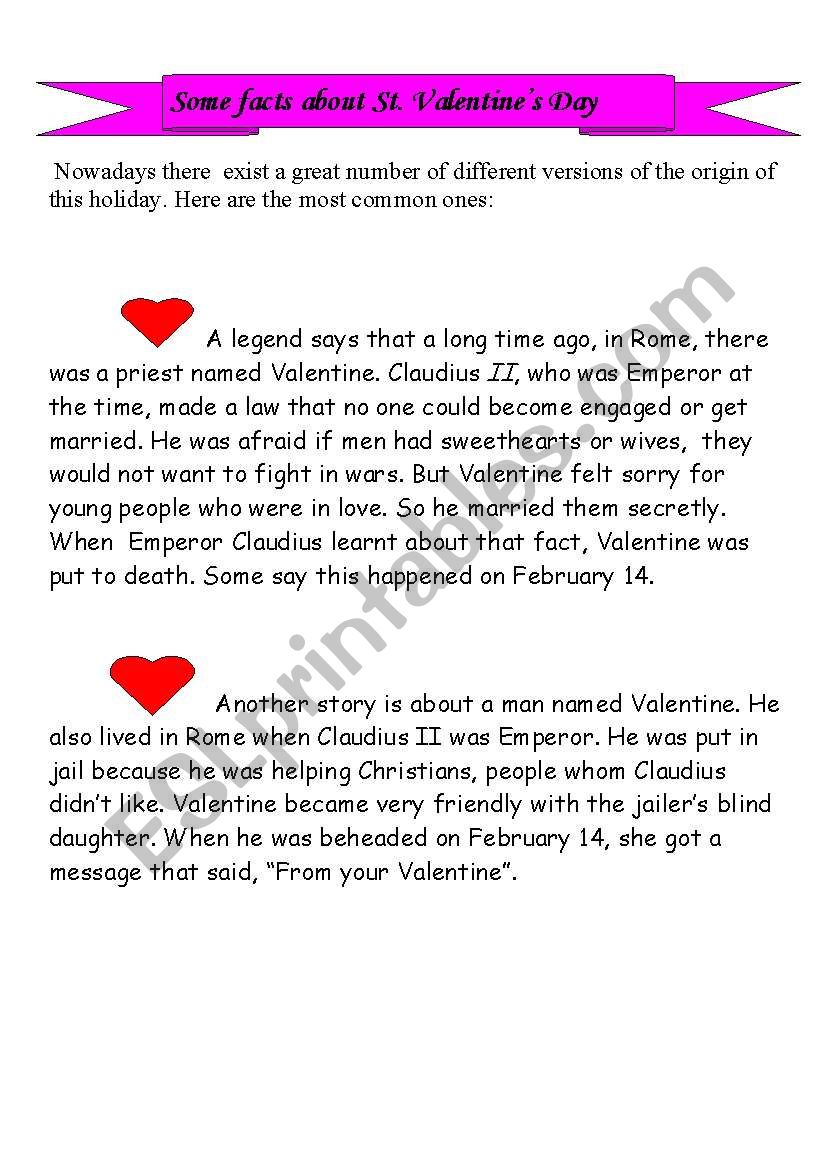 Some facts about the origin of St. Valentines Day 