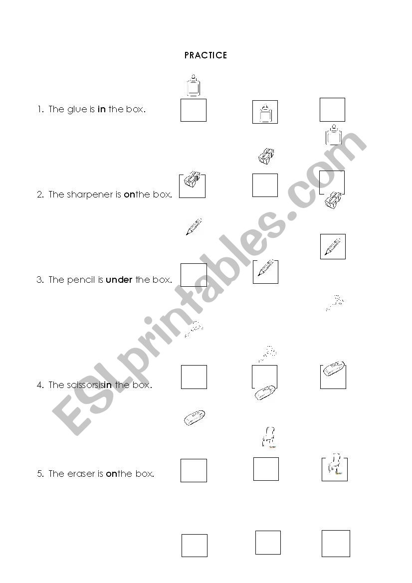 Prepositions 2 worksheet