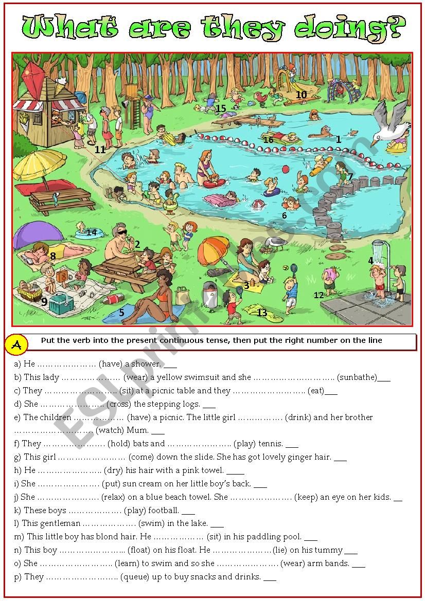 Present continuous practice worksheet