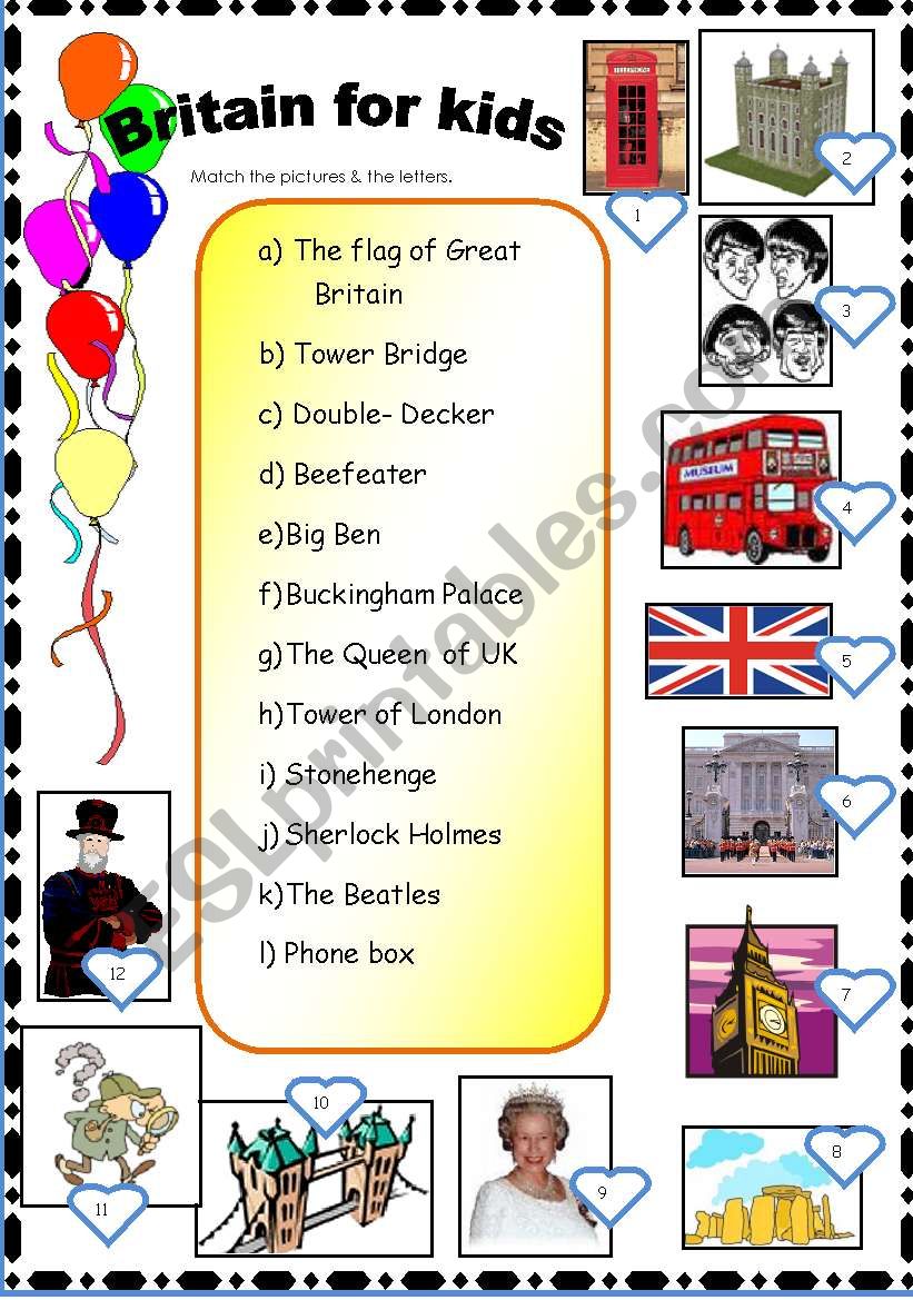 GRAT BRITAIN FOR KIDS. worksheet