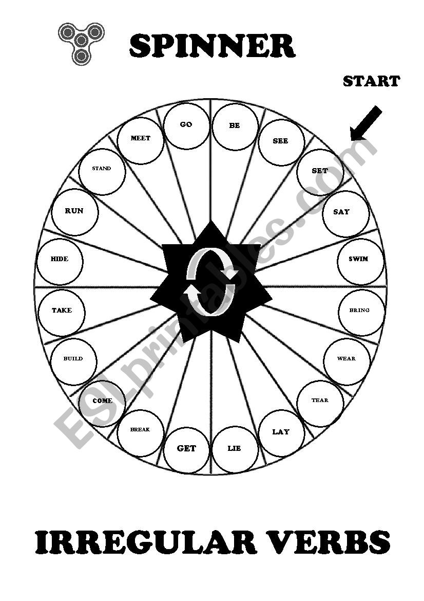 Irregular verbs -fidget spinner - harder verbs