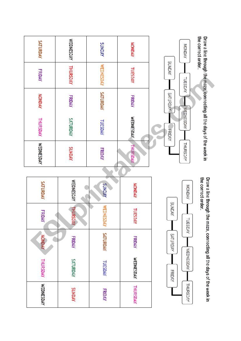 Days of the Week worksheet