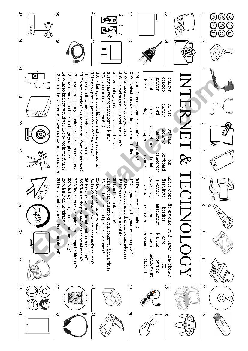 Internet & Technology worksheet