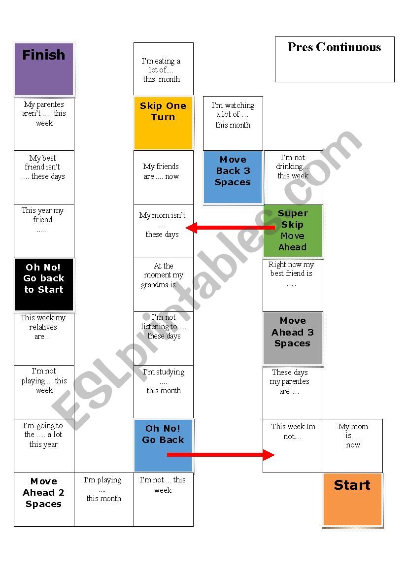 Boardgame - Present Continuous - Tell a lie or tell the truth