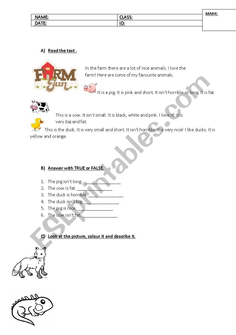 It is + adjectives worksheet