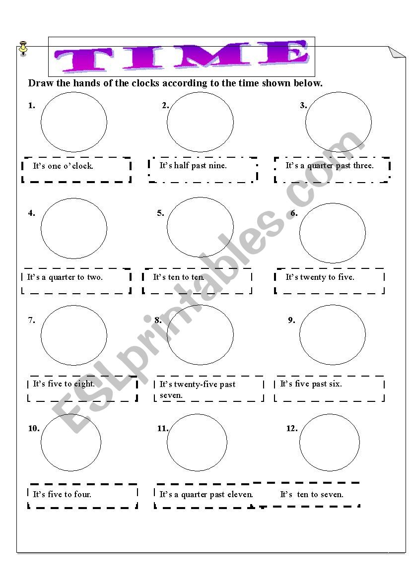 THE TIME - ESL worksheet by sasophia2014