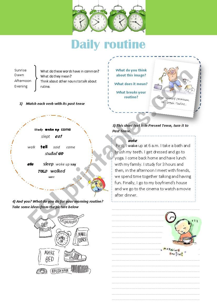 Routine worksheet