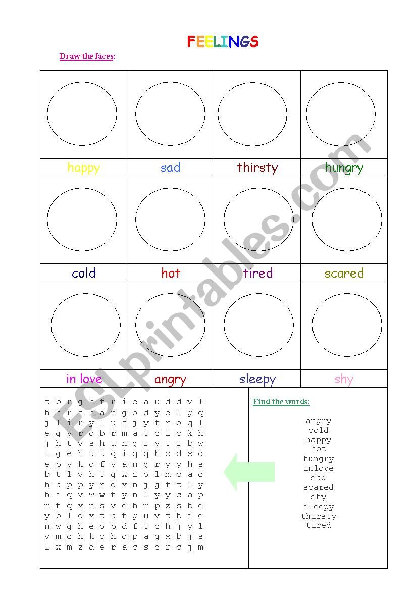 Feelings and emotions worksheet