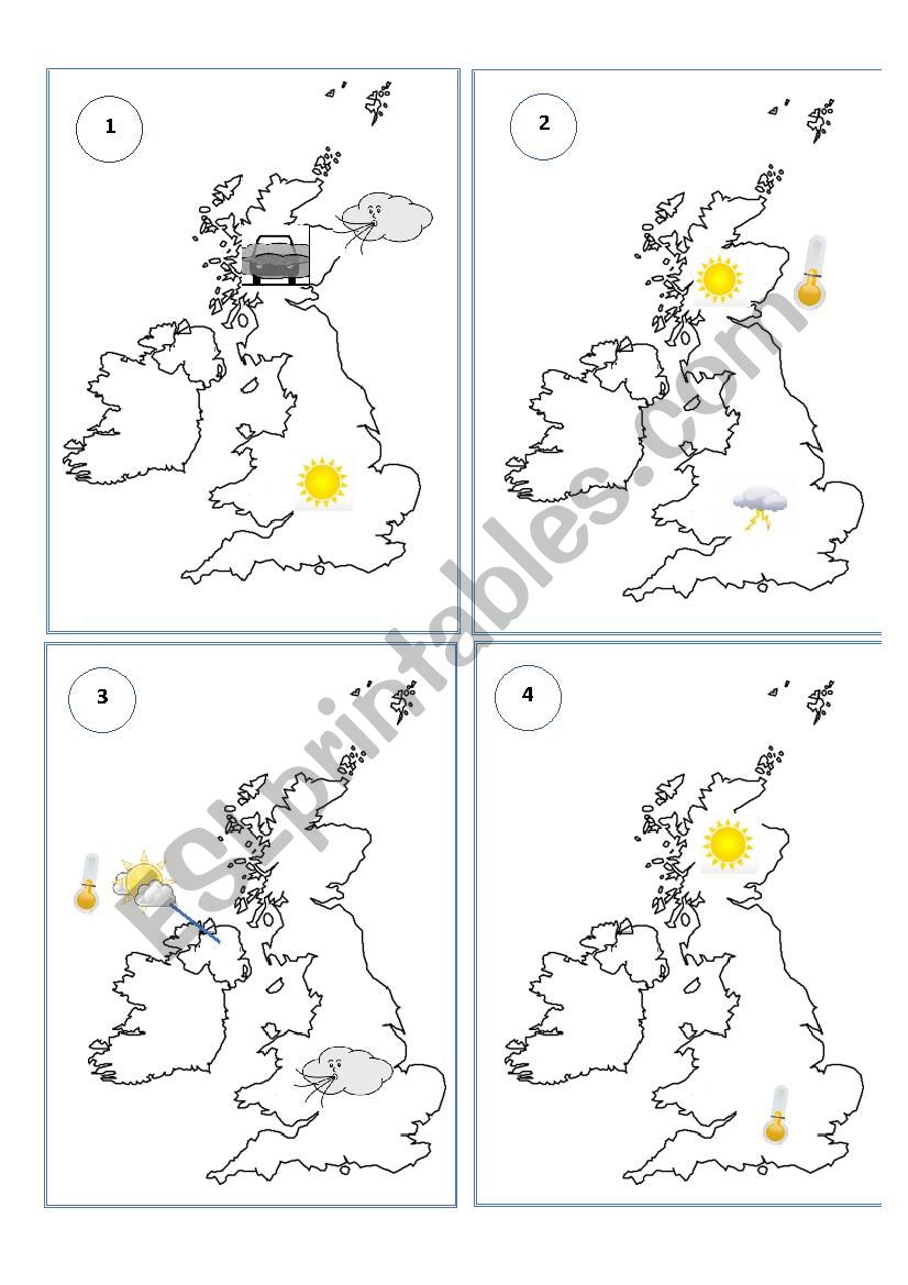 16 weather forecast speaking cards(fully editable)