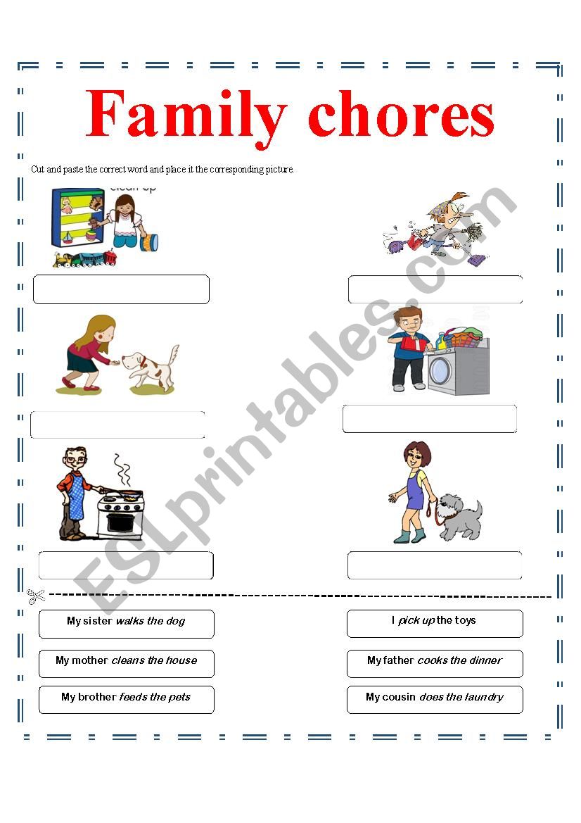 Family Chores  worksheet