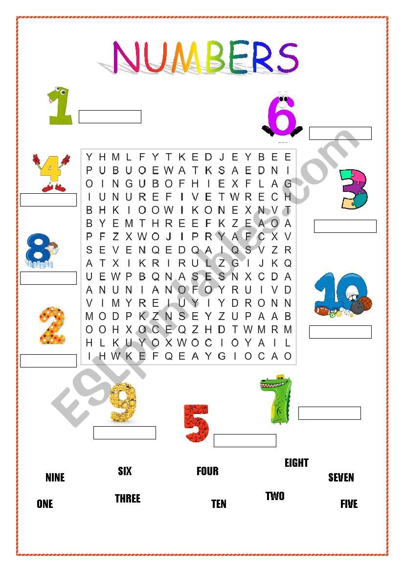 Numbers worksheet