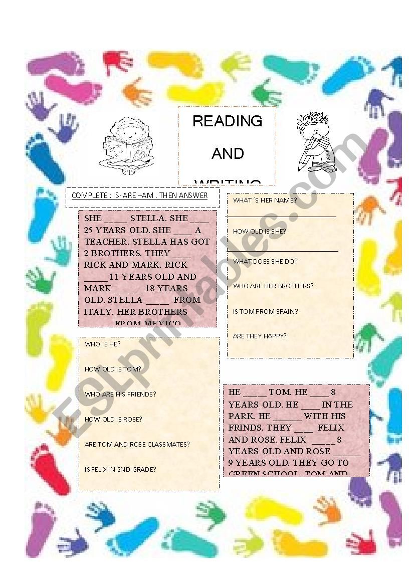 VERB TO BE worksheet