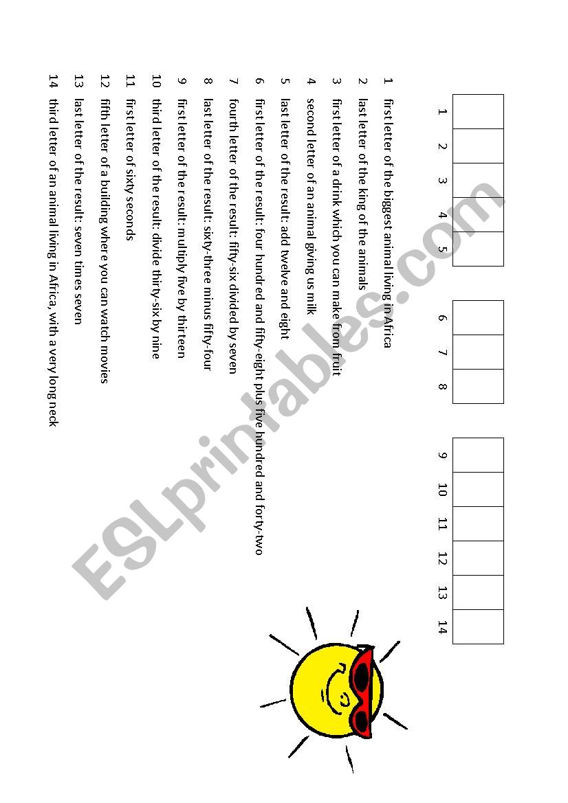 Enjoy the summer worksheet
