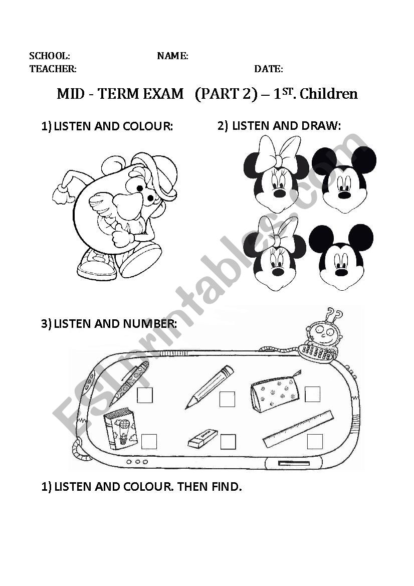 MID TERM EXAM 1ST CHILDREN PART 2