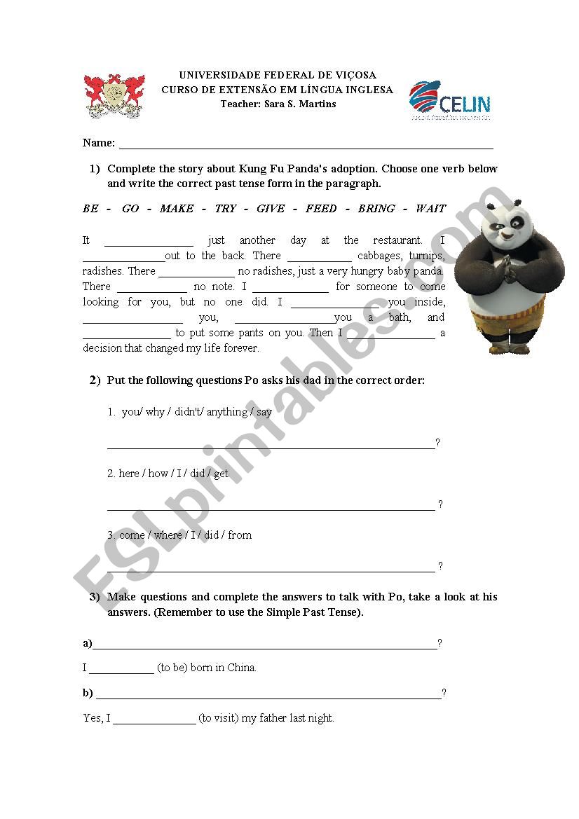 Simple past exercises worksheet